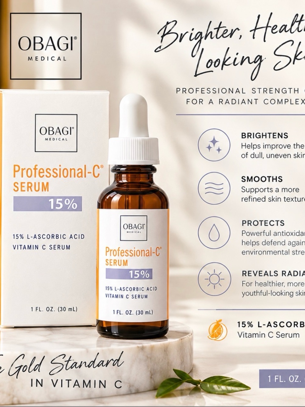 Obagi Professional-C Serum 15% Vitamin C -1 FL OZ Sealed MSRP $135.00